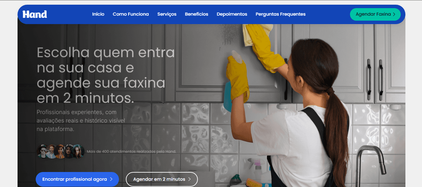 Prévia do Hand 4 You - Landing Page